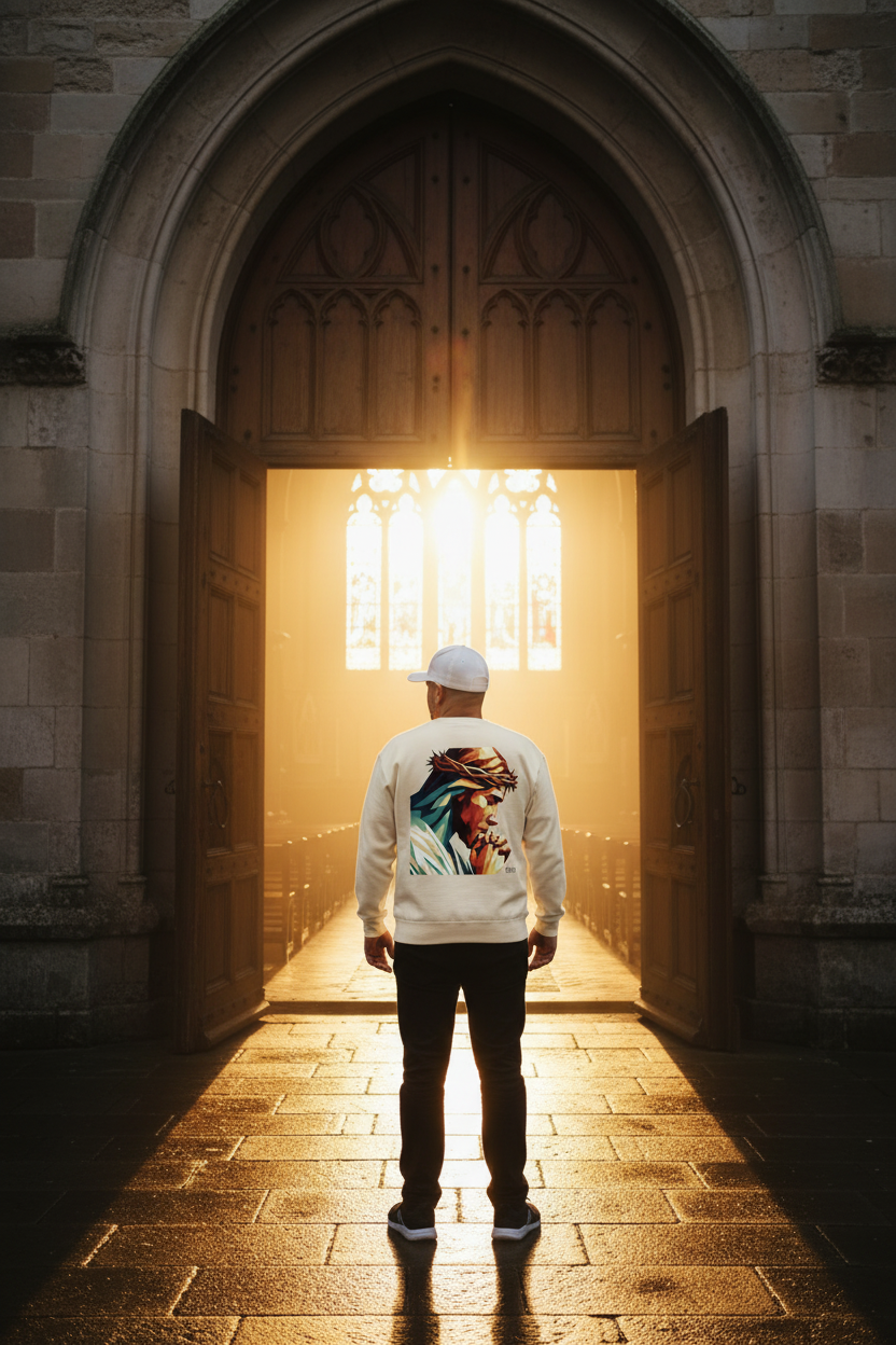 Church Entrance Cream Back