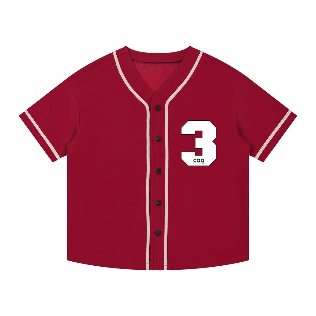 Trinity Trooper 500 Contrast Piped Button-Up Jersey (Red and White)