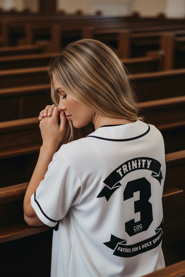 Trinity Trooper 500 Contrast Piped Button-Up Jersey (White and Black)