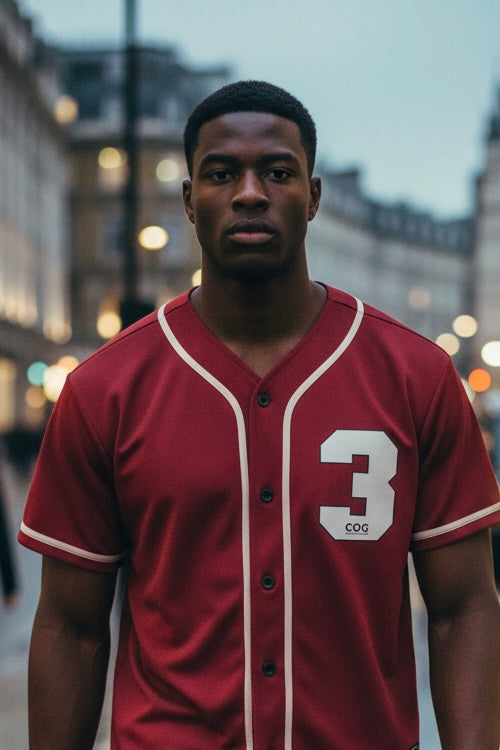 Trinity Trooper 500 Contrast Piped Button-Up Jersey (Red and White)