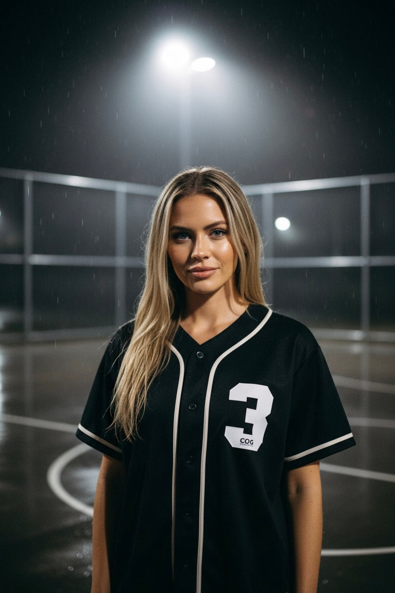 Trinity Trooper 500 Contrast Piped Button-Up Jersey (Black and White)