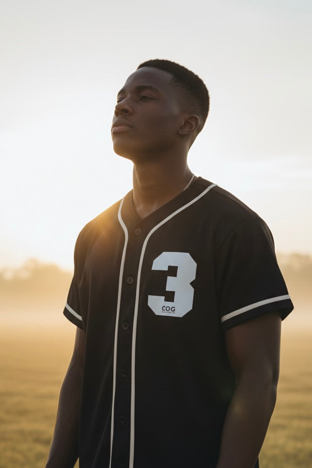 Trinity Trooper 500 Contrast Piped Button-Up Jersey (Black and White)