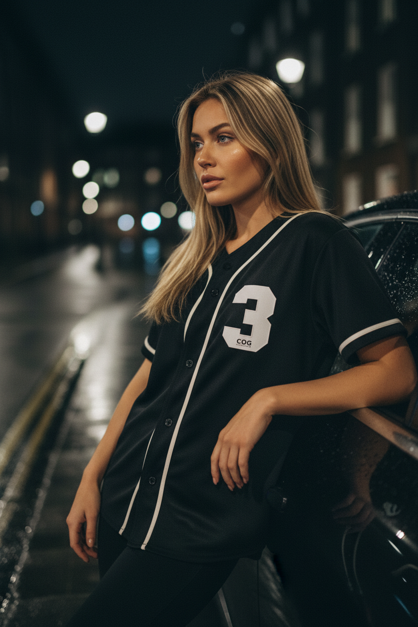 Trinity Trooper 500 Contrast Piped Button-Up Jersey (Black and White)