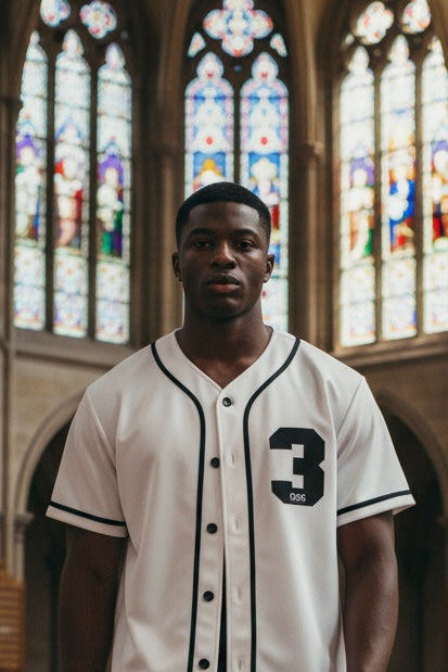 Trinity Trooper 500 Contrast Piped Button-Up Jersey (White and Black)