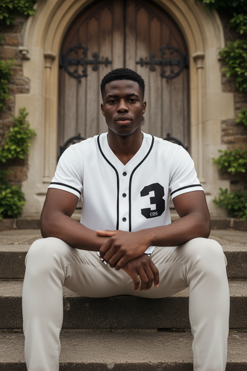 Trinity Trooper 500 Contrast Piped Button-Up Jersey (White and Black)