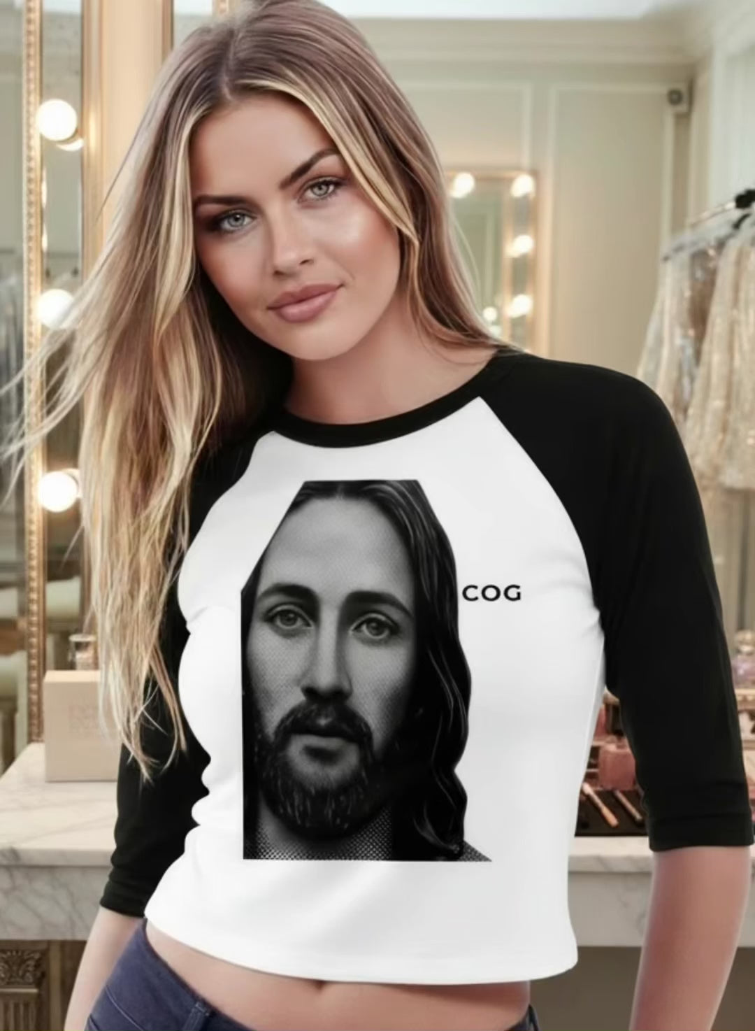 The Gospel Tee 100, Round Neck, Two Tone T-shirt, Short Sleeved