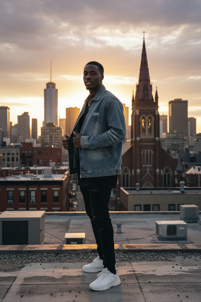 Rooftop Sunset Male