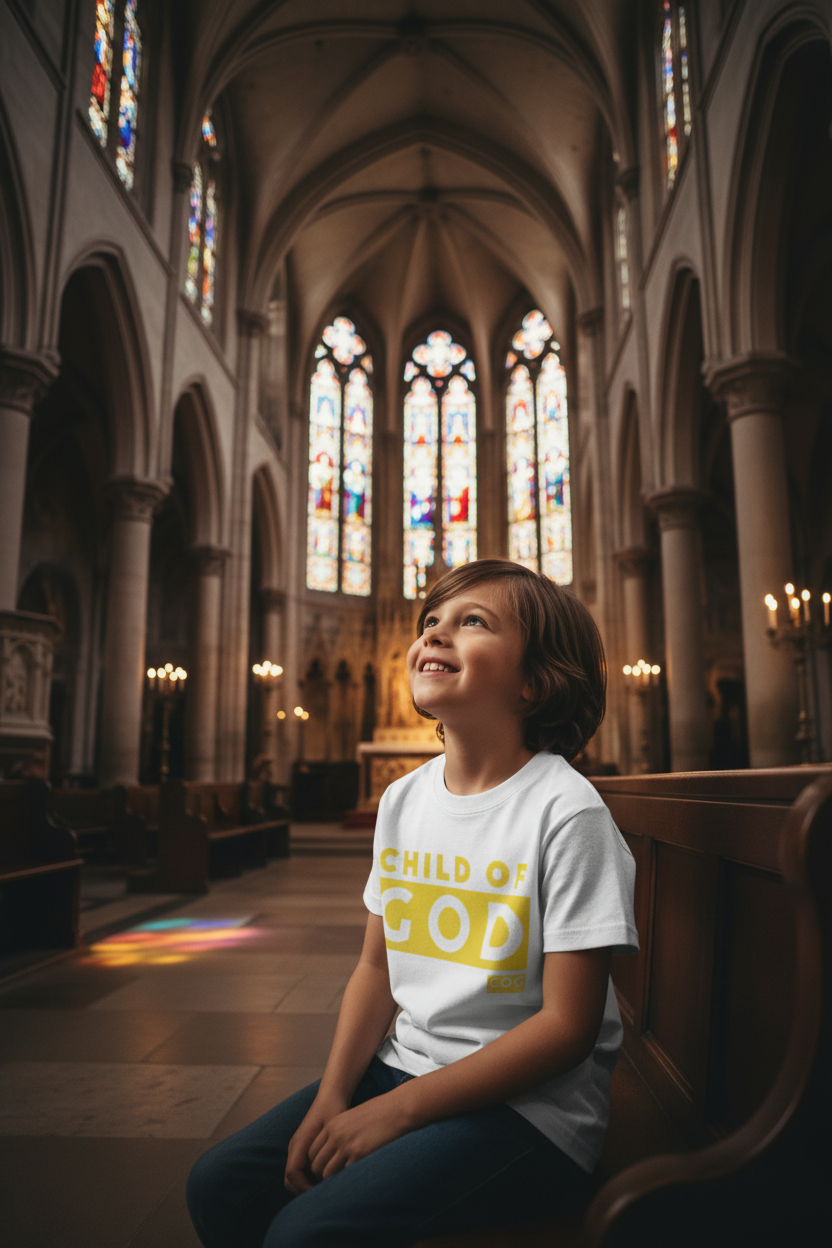 White CHILD OF GOD Cathedral Pew